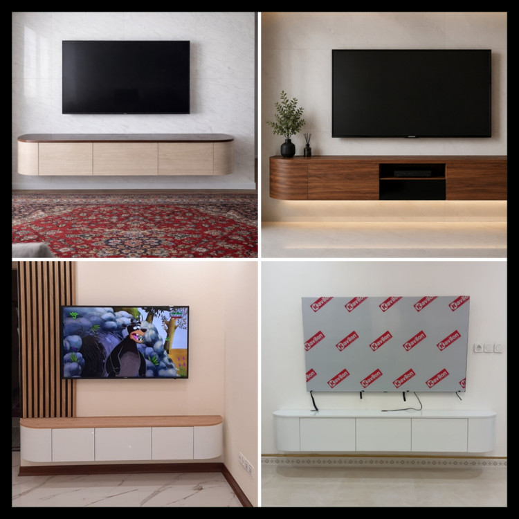 میز تلویزیون منحنی تمام هایگلاس | میز TV لوکس و سفارشی